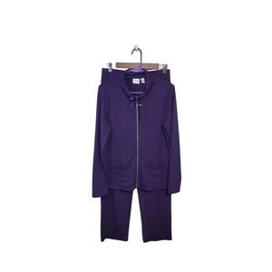 Chico's 0(4) Zenergy Purple Two Pieces Tracksuit Jumpsuit Jogger Set